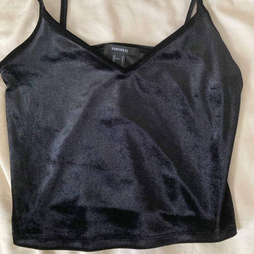 Black Velvet Cami Crop Top